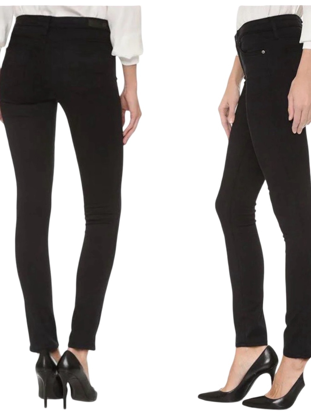 AG Adriano Goldschmied The Stilt Cigarette Leg Black Jeans Size 29R